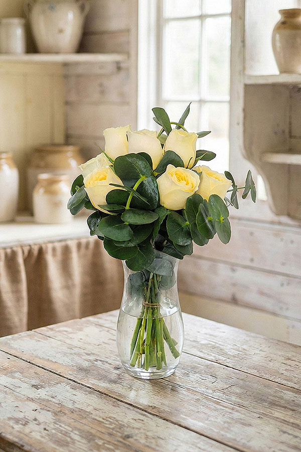 Güneş Işıltısı 11 Limon Sarısı Gül Aranjmanı