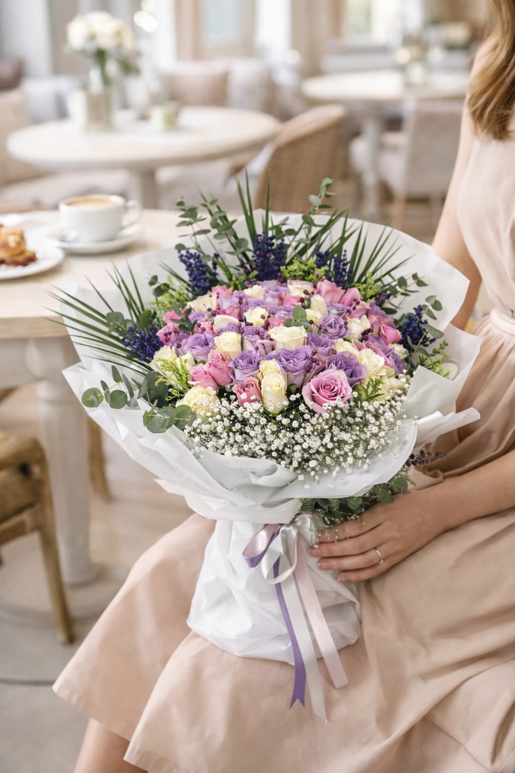 Sonsuz Aşkın Renkleri 71 li Karışık Gül Buketi