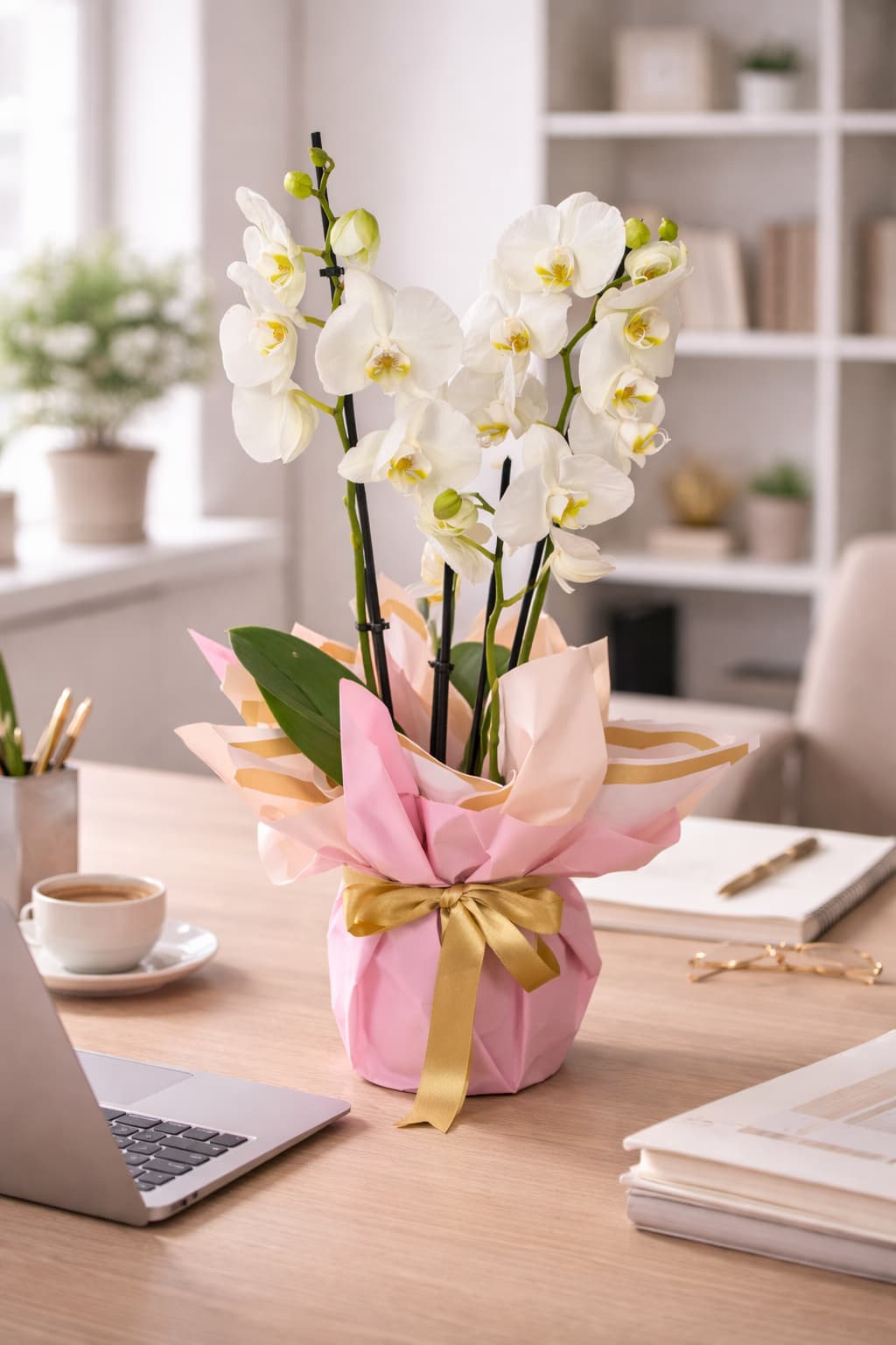 Pembe Rüyalar 3 Köklü Beyaz Orkide