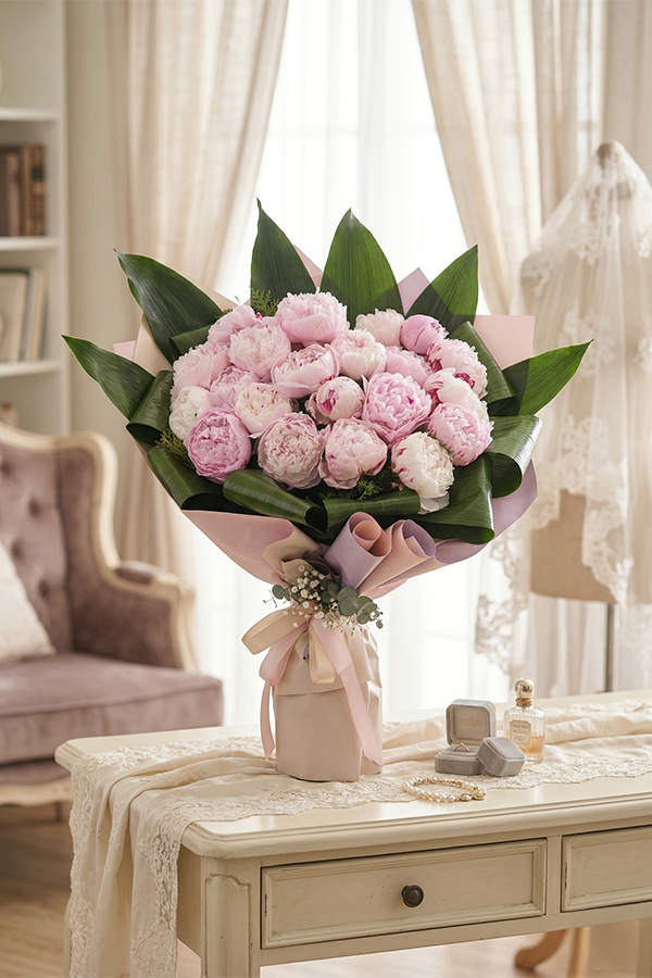 Bahar Rüyası Pembe Şakayık Buketi